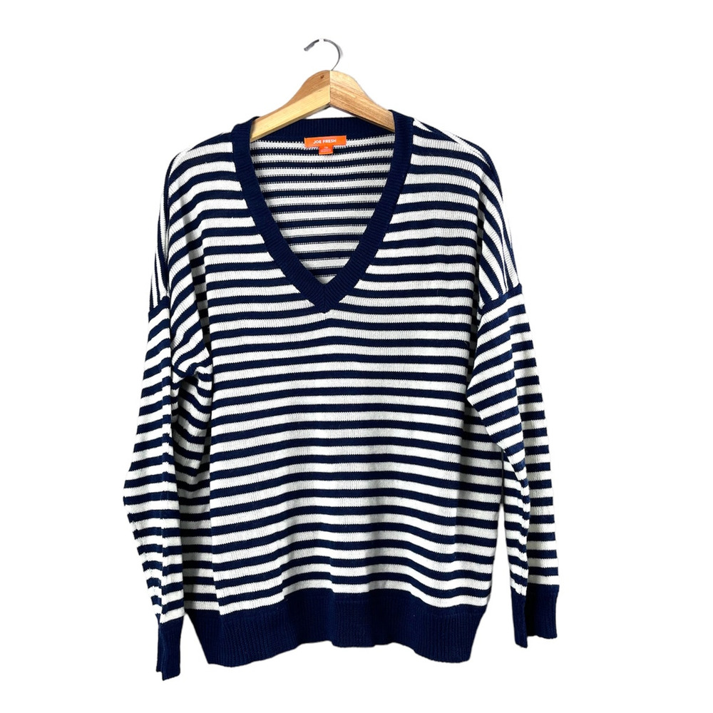Men's Striped Joe Fresh Long Sleeve Sweater L